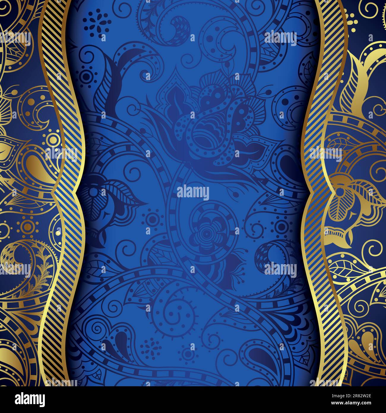 Illustration of abstract gold floral background Stock Vector Image