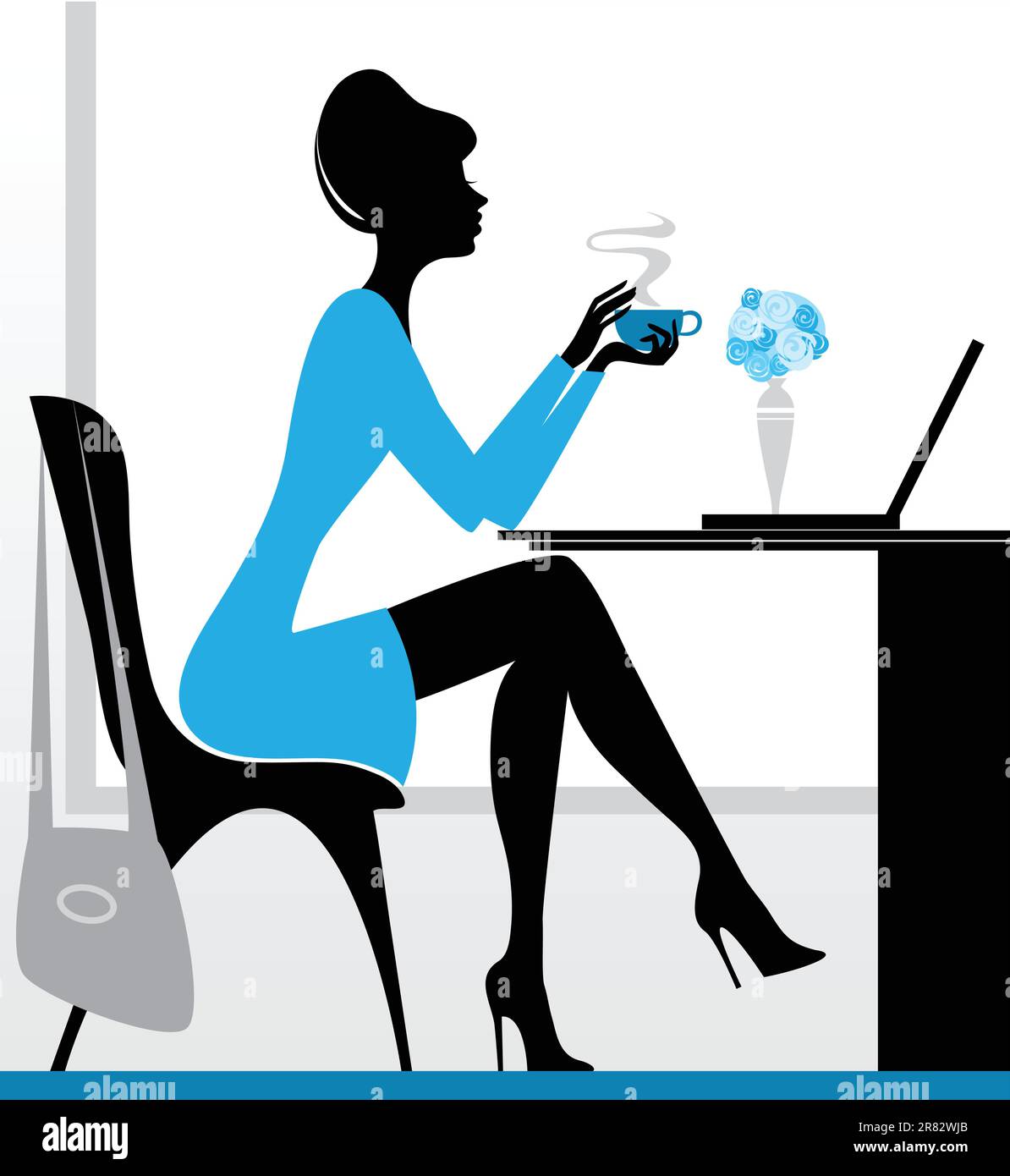 Vector illustration of a girl with laptop Stock Vector Image & Art - Alamy
