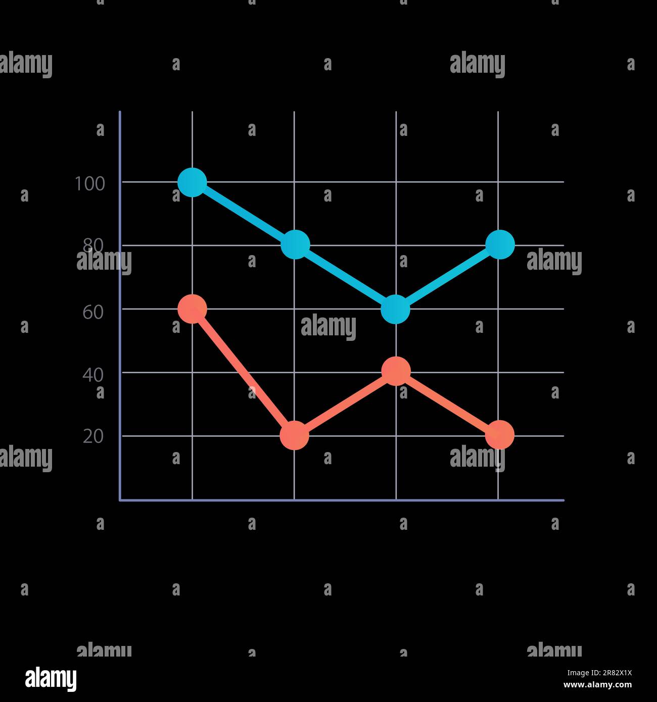 Wildlife population infographic line chart design template for dark ...