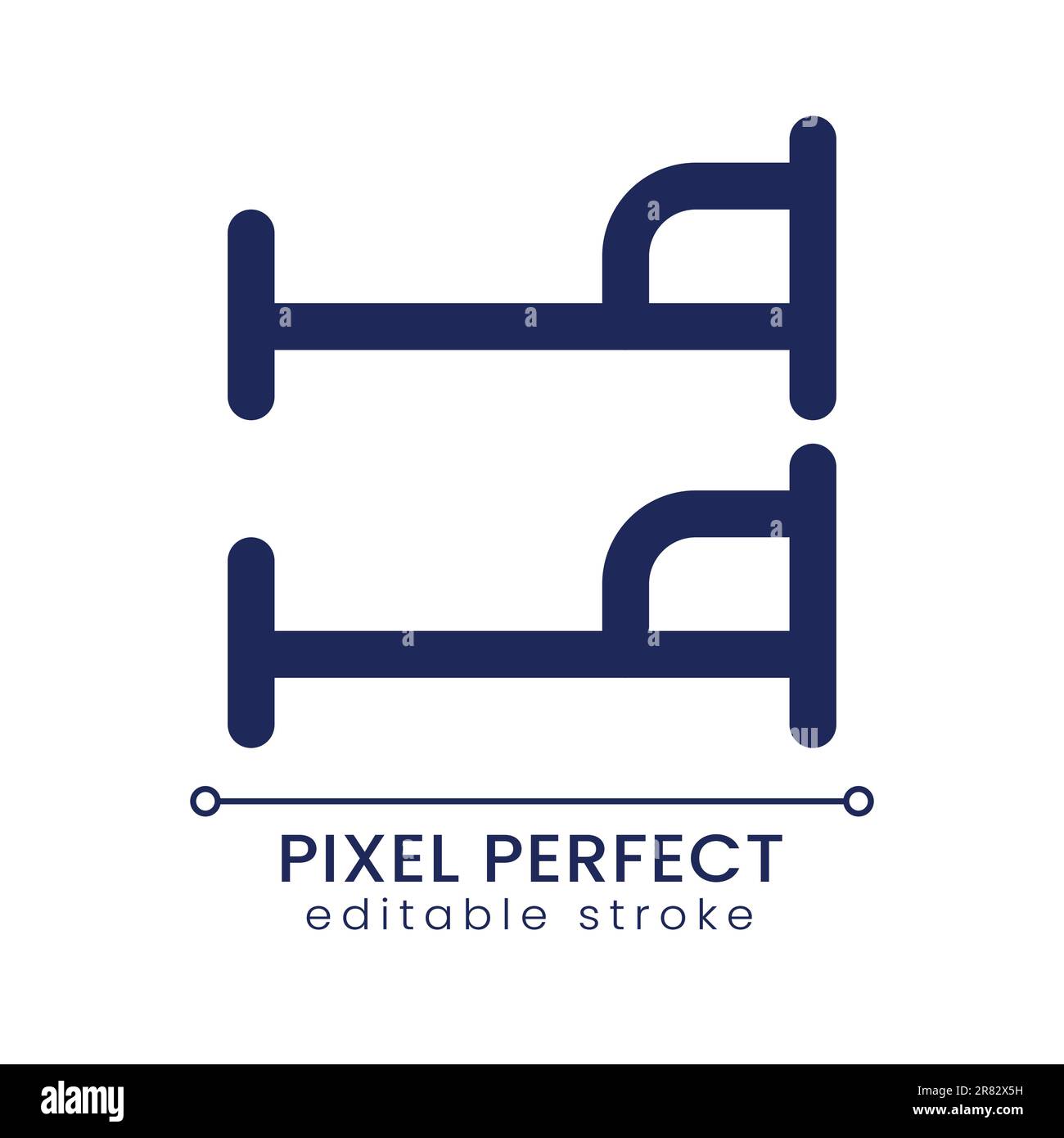 Bunk bed pixel perfect linear ui icon Stock Vector