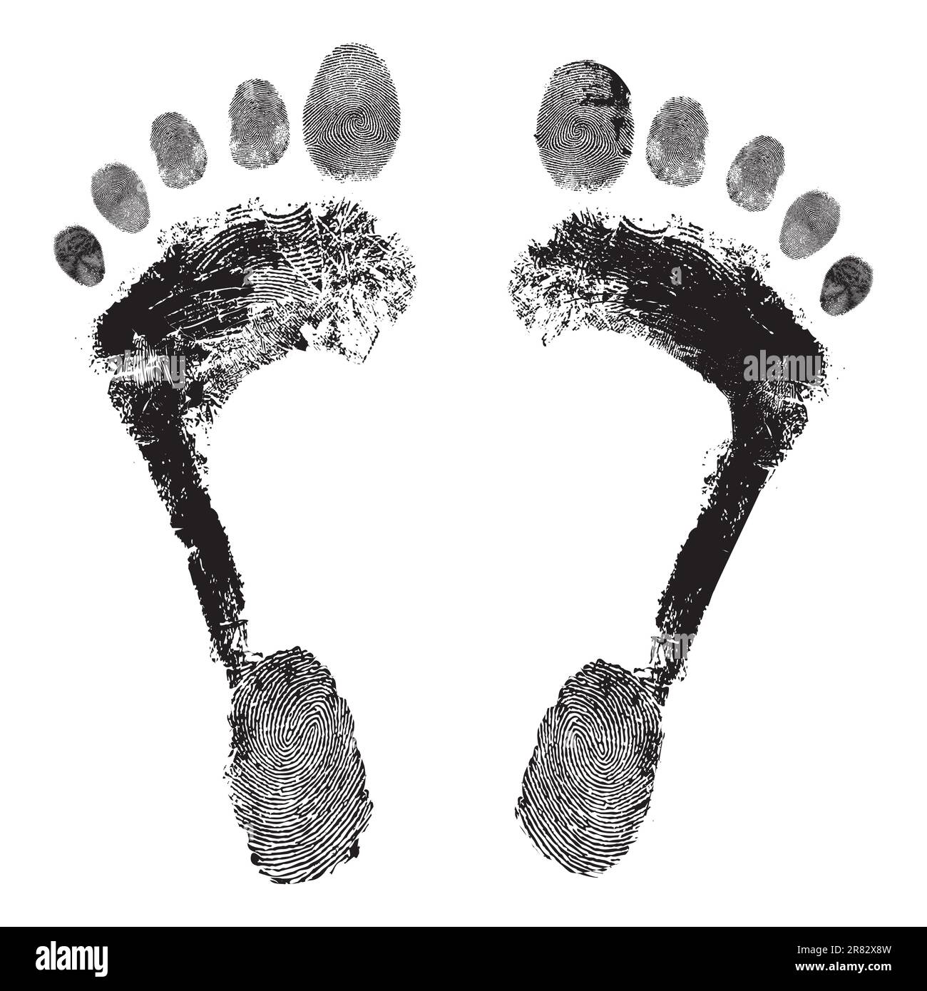 Footprint grunge icon, detailed vector image. Design element illustration. Stock Vector