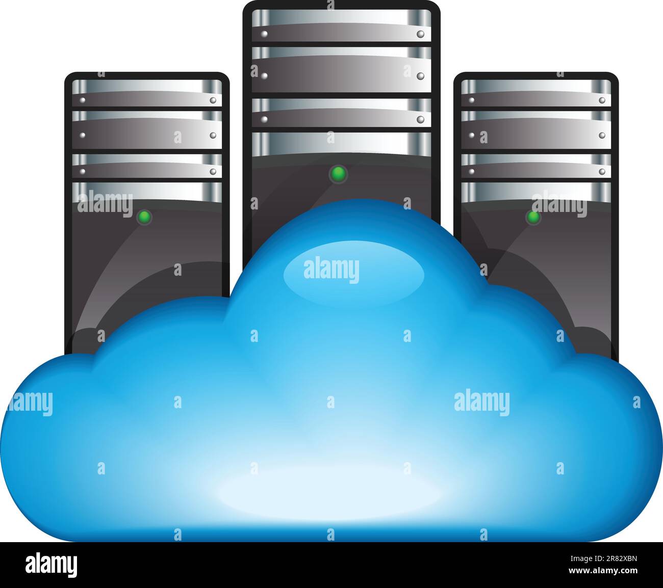 Cloud Server Vector Illustration Of Cloud Computing Concept With