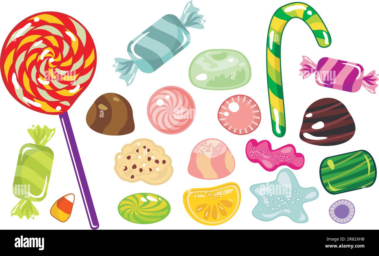 Various sweets and candies Stock Vector