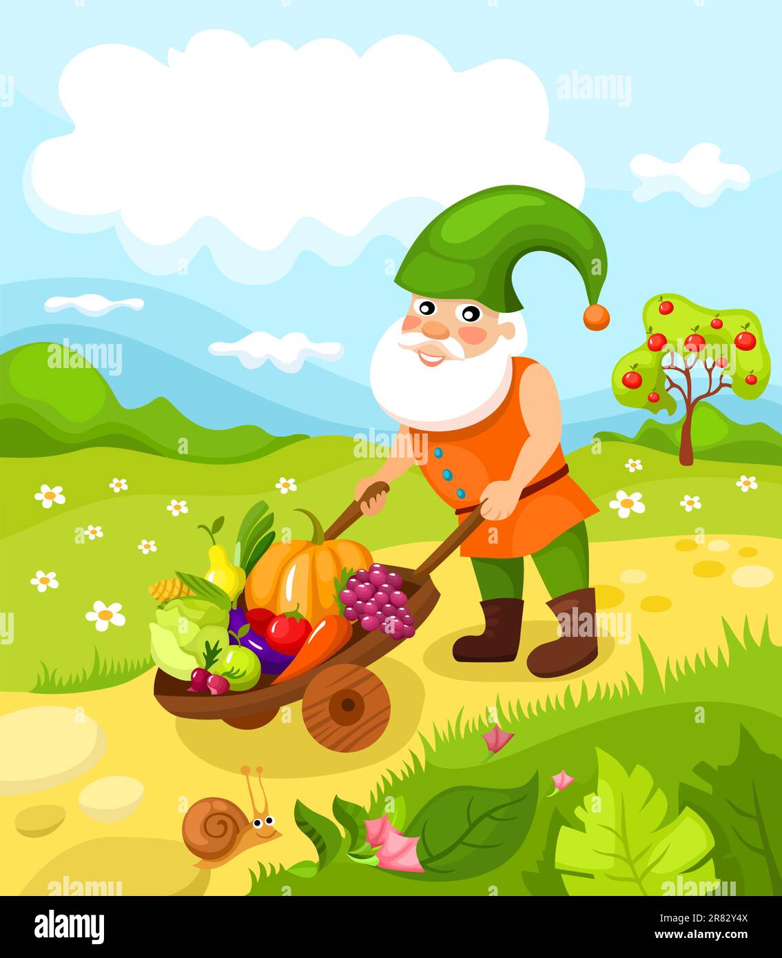 vector illustration of a cute dwarf Stock Vector