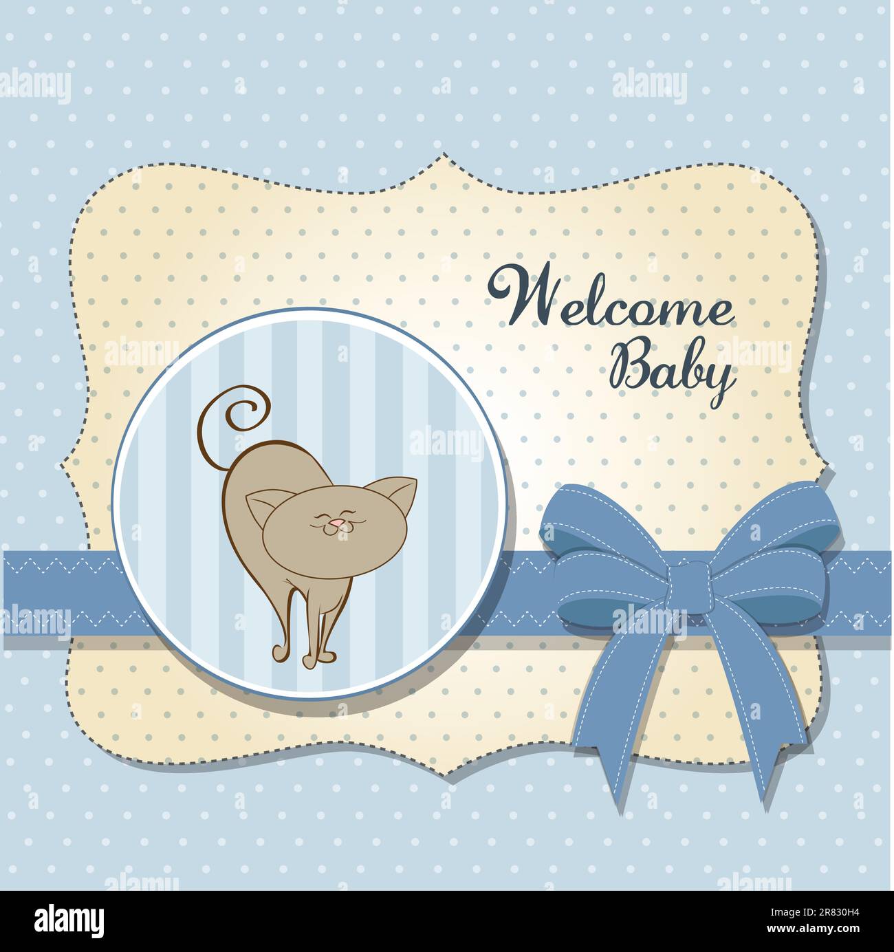 baby shower card with cat Stock Vector Image & Art - Alamy