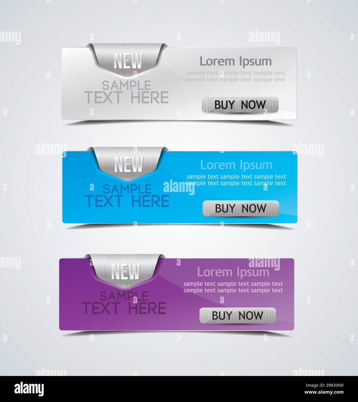 banner on the product description with a space for text Stock Vector