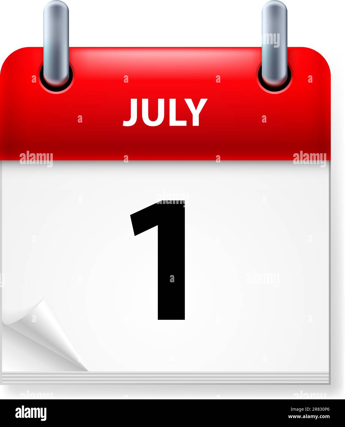 First july in calendar icon on white background stock vector image