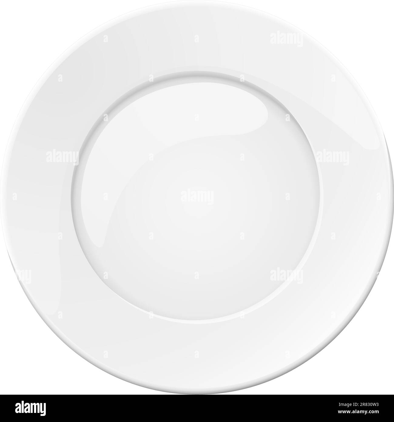 Empty white plate. Illustration on white background Stock Vector