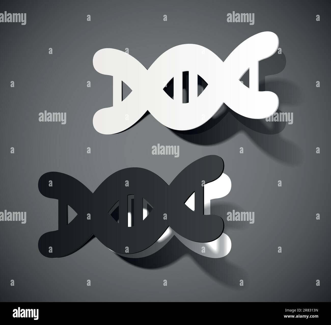 molecule in the form of a sticker Stock Vector