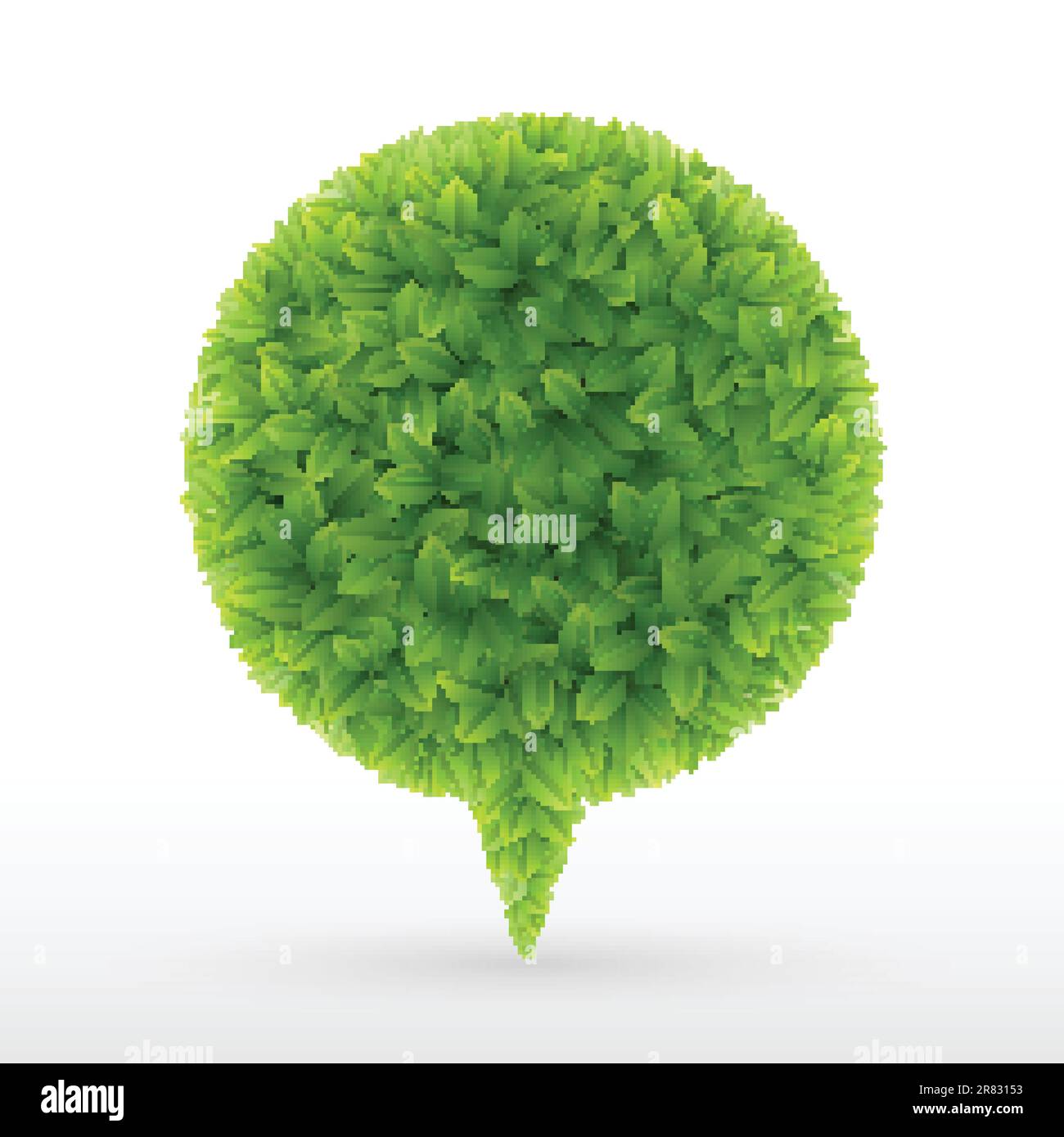 Summer Bubble for speech, Green leaves. Vector illustration Stock ...