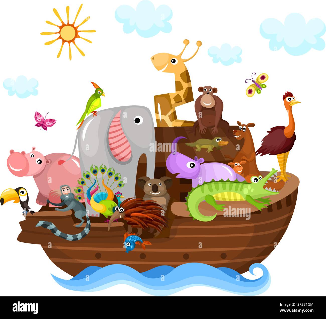 vector illustration of a cute Noah's Ark Stock Vector Image & Art - Alamy