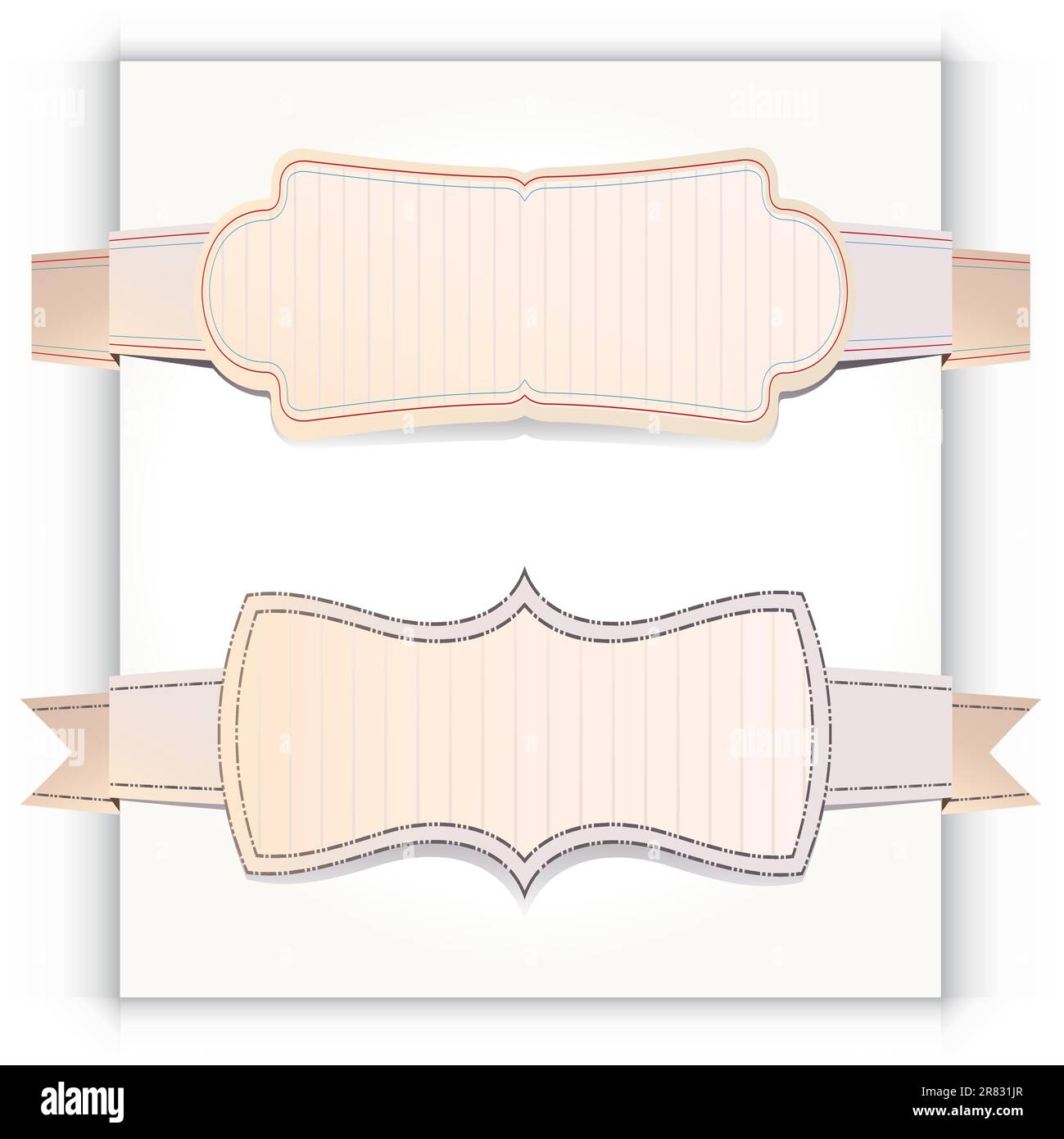 Retro ribbons banners and labels set. Vintage collection. Stock Vector