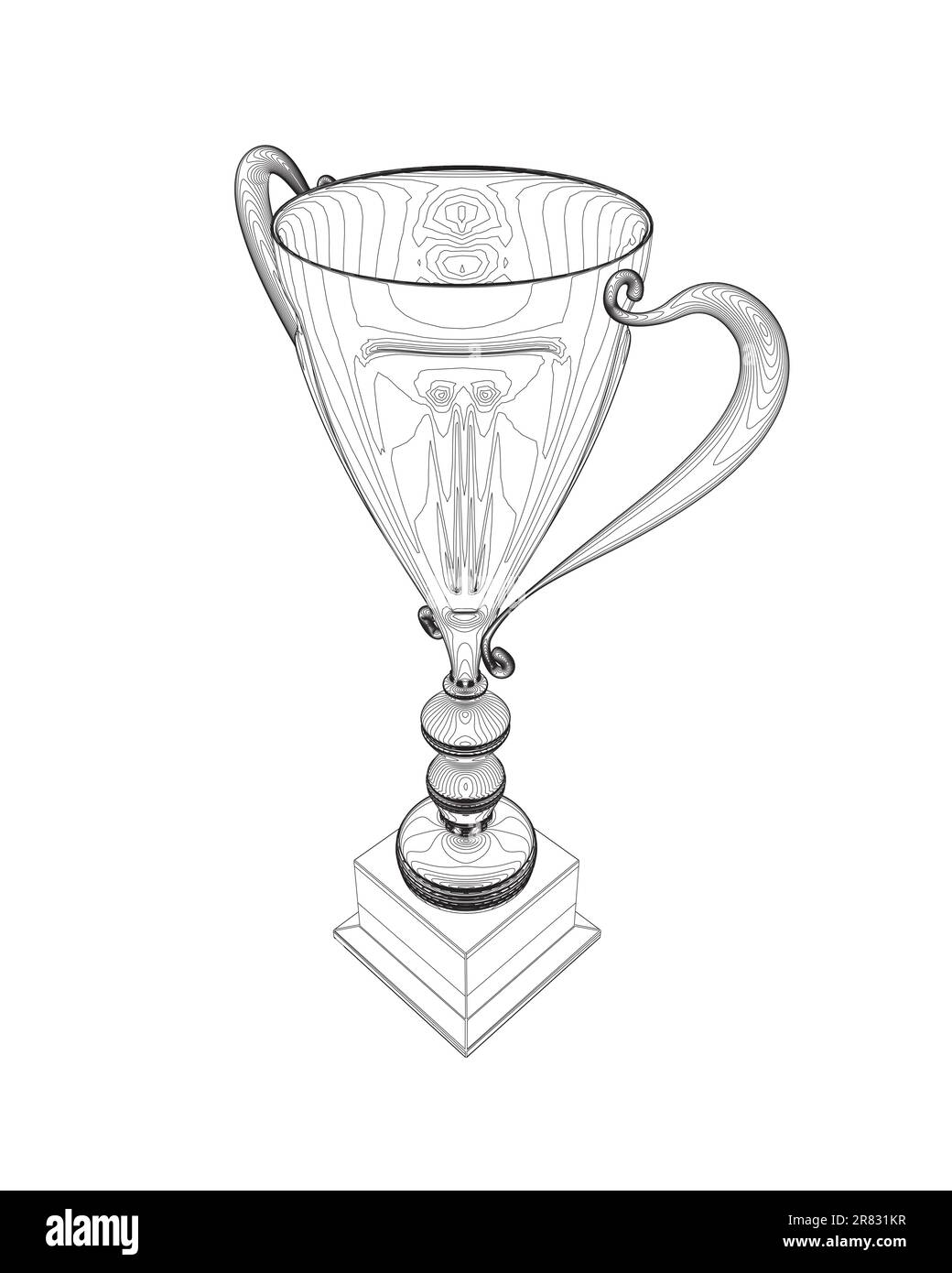 Outline Trophy cup. Winner's trophy icon vector is a symbol of victory