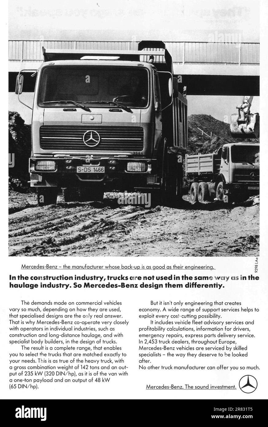 Mercedes-Benz truck advert in a magazine 1979 Stock Photo