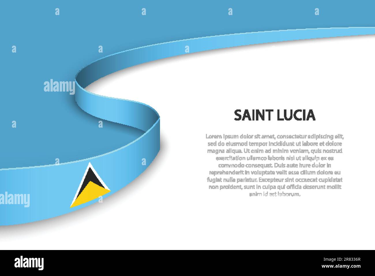 Wave flag of Saint Lucia with copyspace background. Banner or ribbon vector template Stock Vector