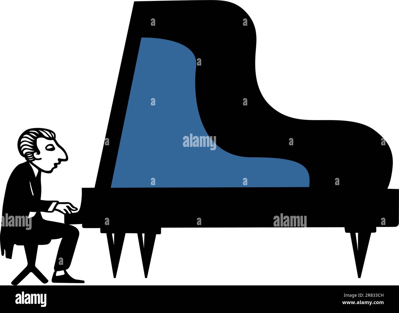 Piano musician at the grand piano Stock Vector Image & Art - Alamy