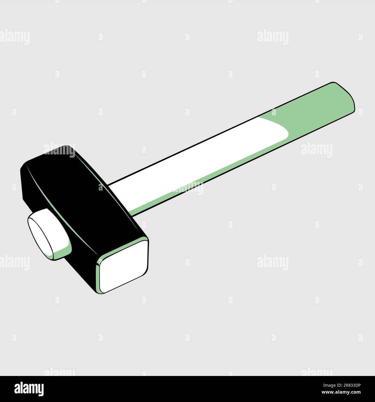 Hammer isolated on light grey background Stock Vector