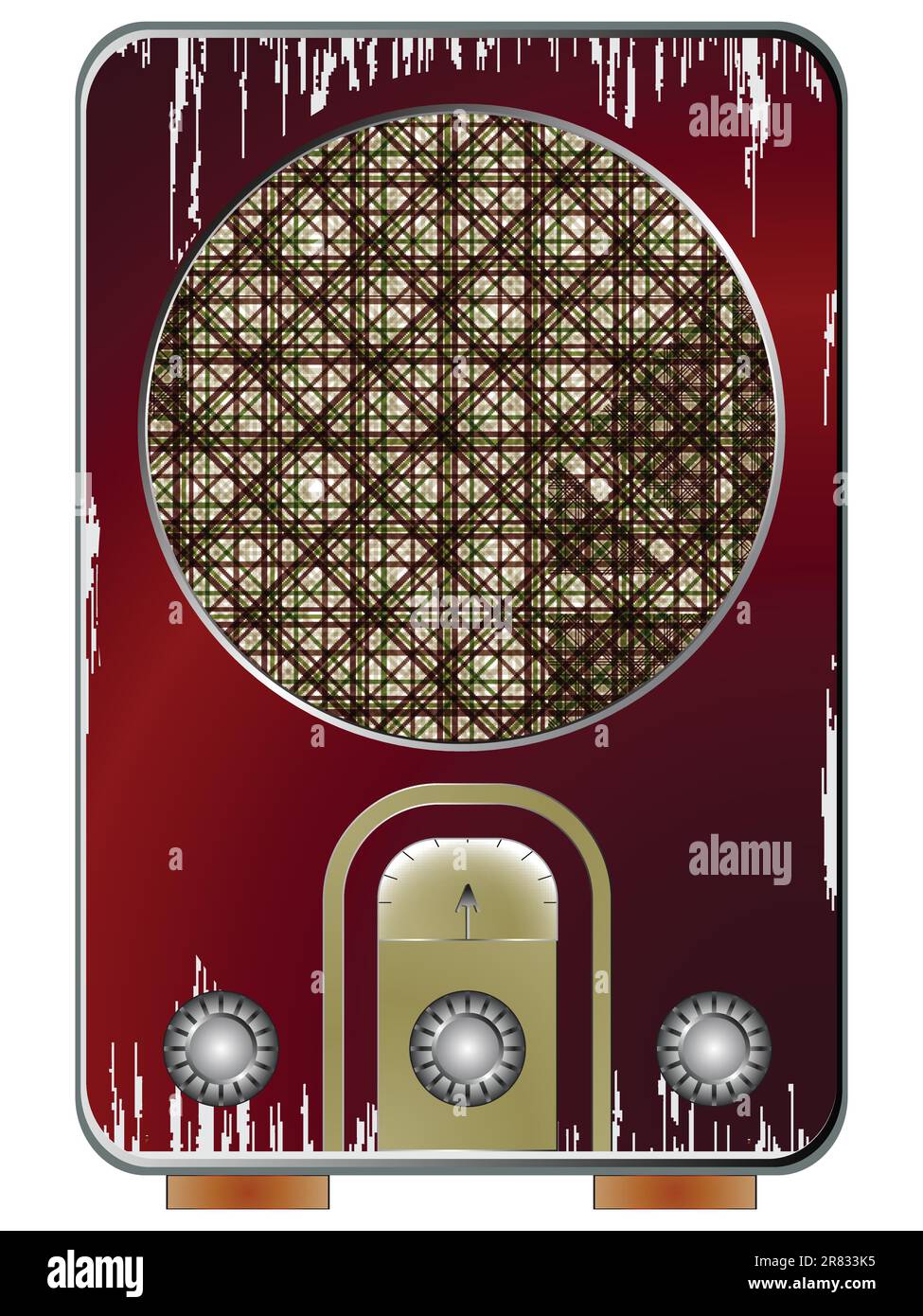 old radio against white background, abstract vector art illustration
