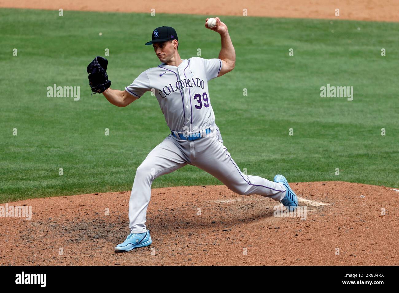 Colorado Rockies relief pitcher Brent Suter throws during a