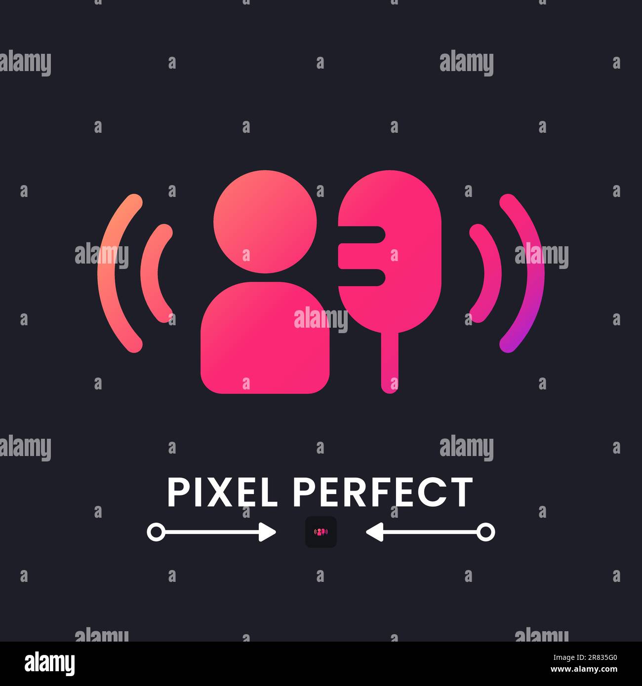 Broadcaster pink solid gradient desktop icon on black Stock Vector