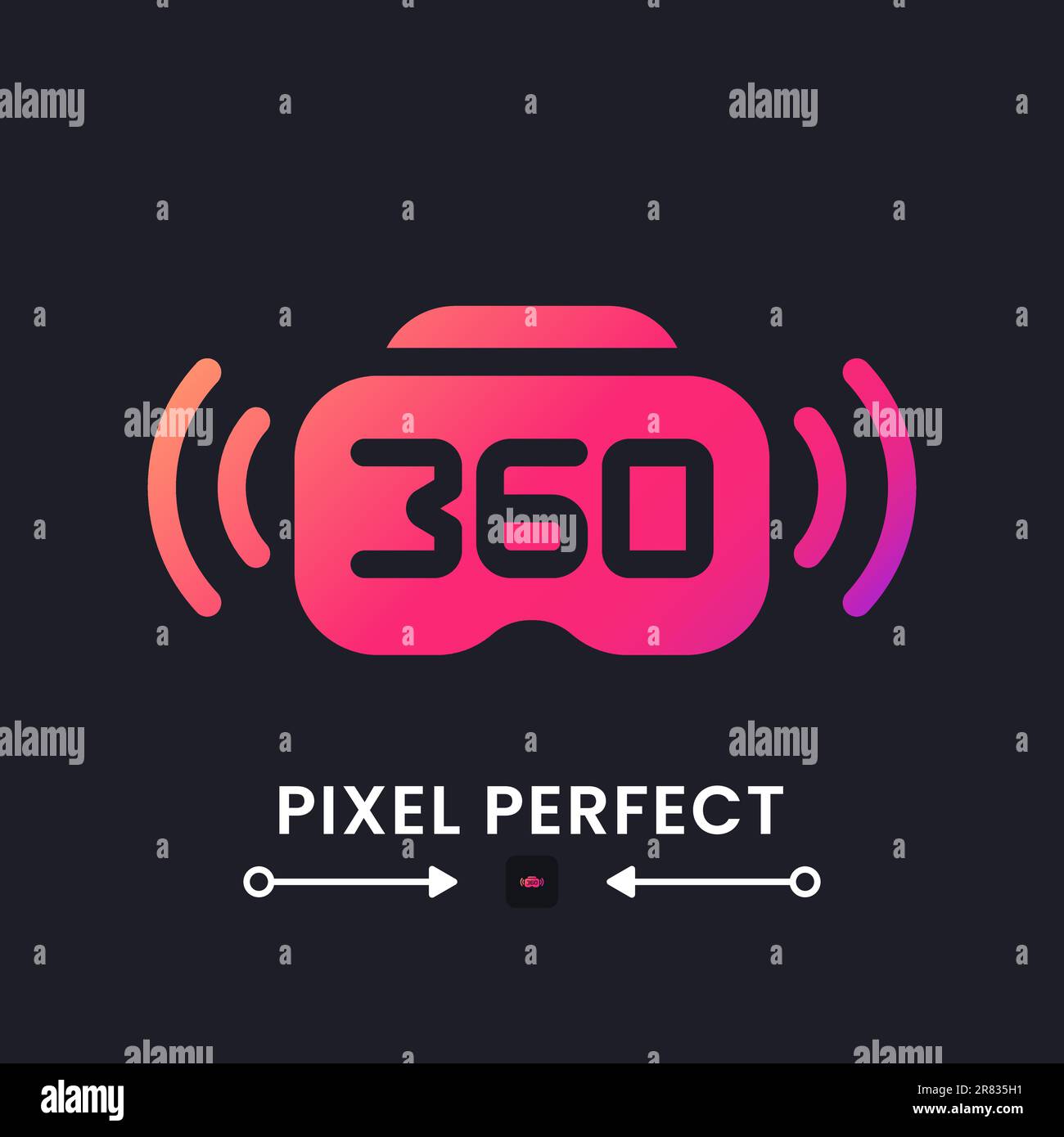 360 live streaming pink solid gradient desktop icon on black Stock Vector