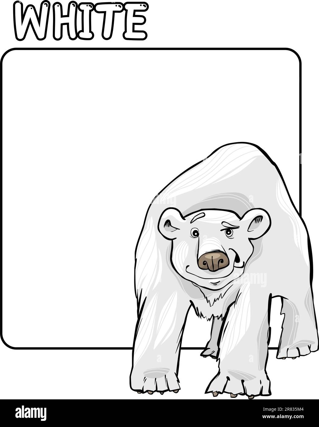 Cartoon Illustration of Color White and Polar Bear Stock Vector Image