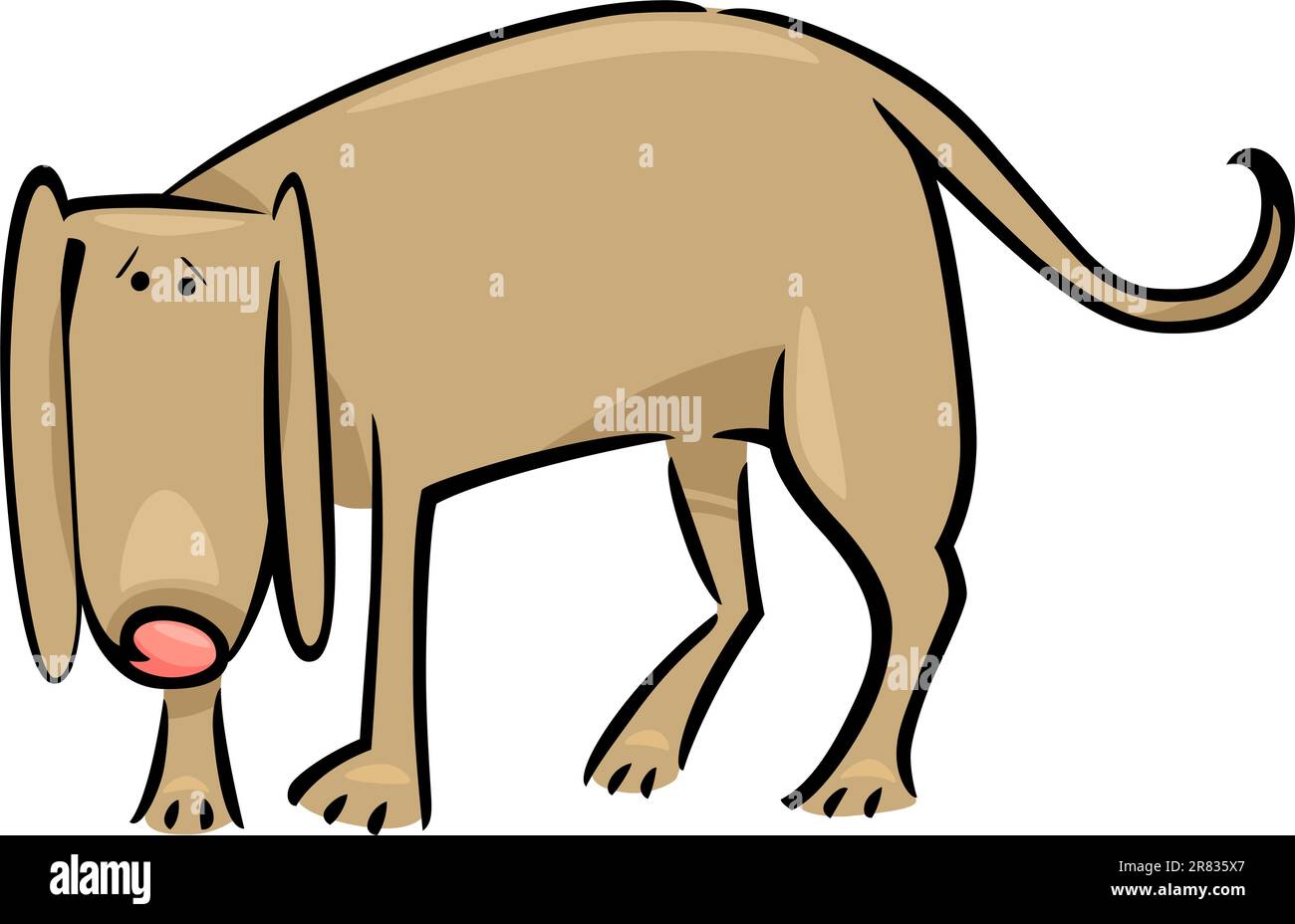 cartoon doodle illustration of cute sad dog Stock Vector