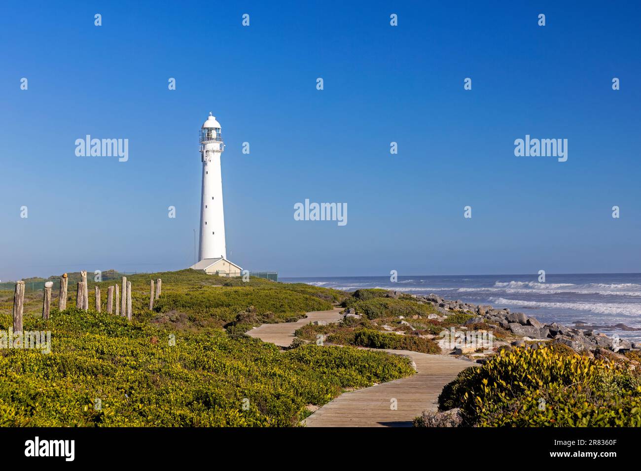 Slangkop Lighthouse in Kommetjie near Cape Town, South Africa Stock Photo