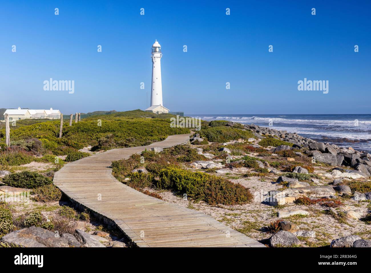 Slangkop Lighthouse in Kommetjie near Cape Town, South Africa Stock Photo