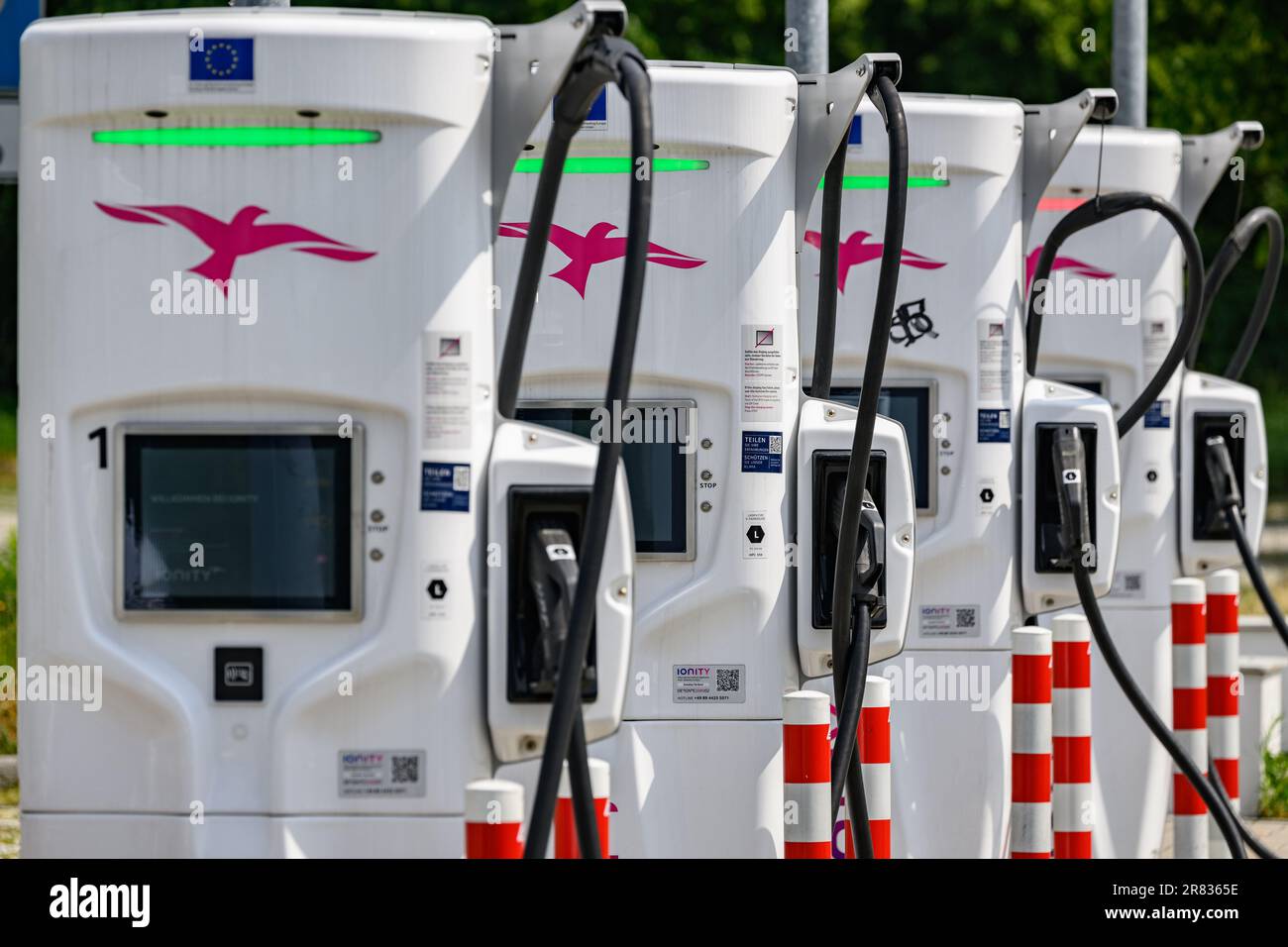 Dresden, Germany. 13th June, 2023. Charging stations for electric cars