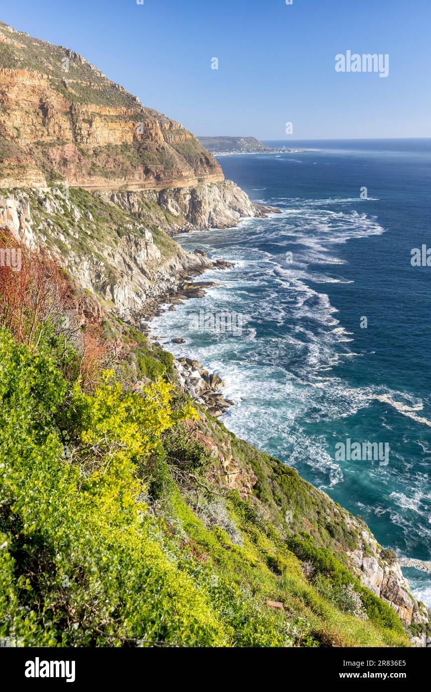 Views from Chapman's Peak Drive between Hout Bay and Noordhoek in the Cape Peninsula - near Cape Town, South Africa Stock Photo