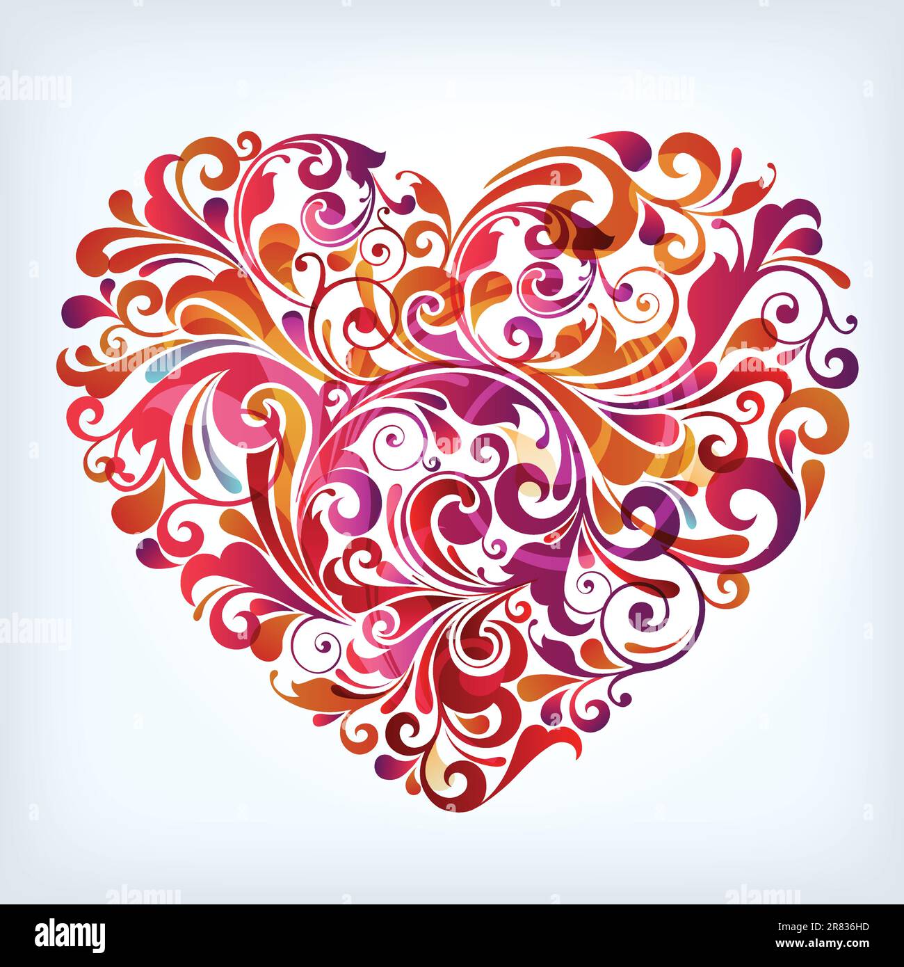 illustration drawing of abstract floral heart Stock Vector Image & Art ...