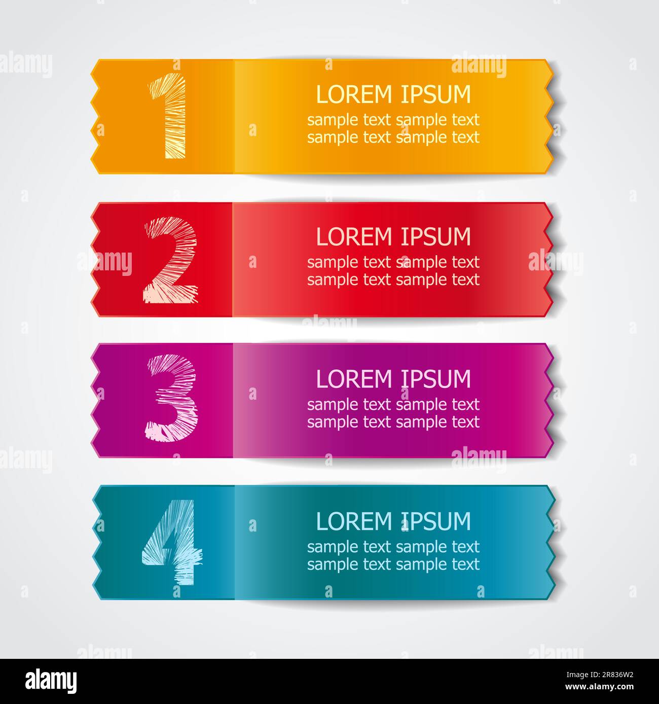 Vector set of colored ribbons for different sample options Stock Vector ...