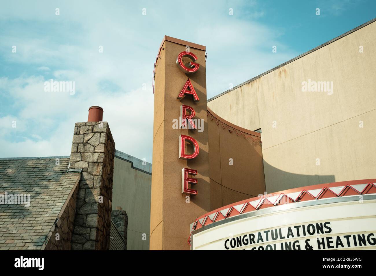 The Garde Arts Center vintage sign, New London, Connecticut Stock Photo