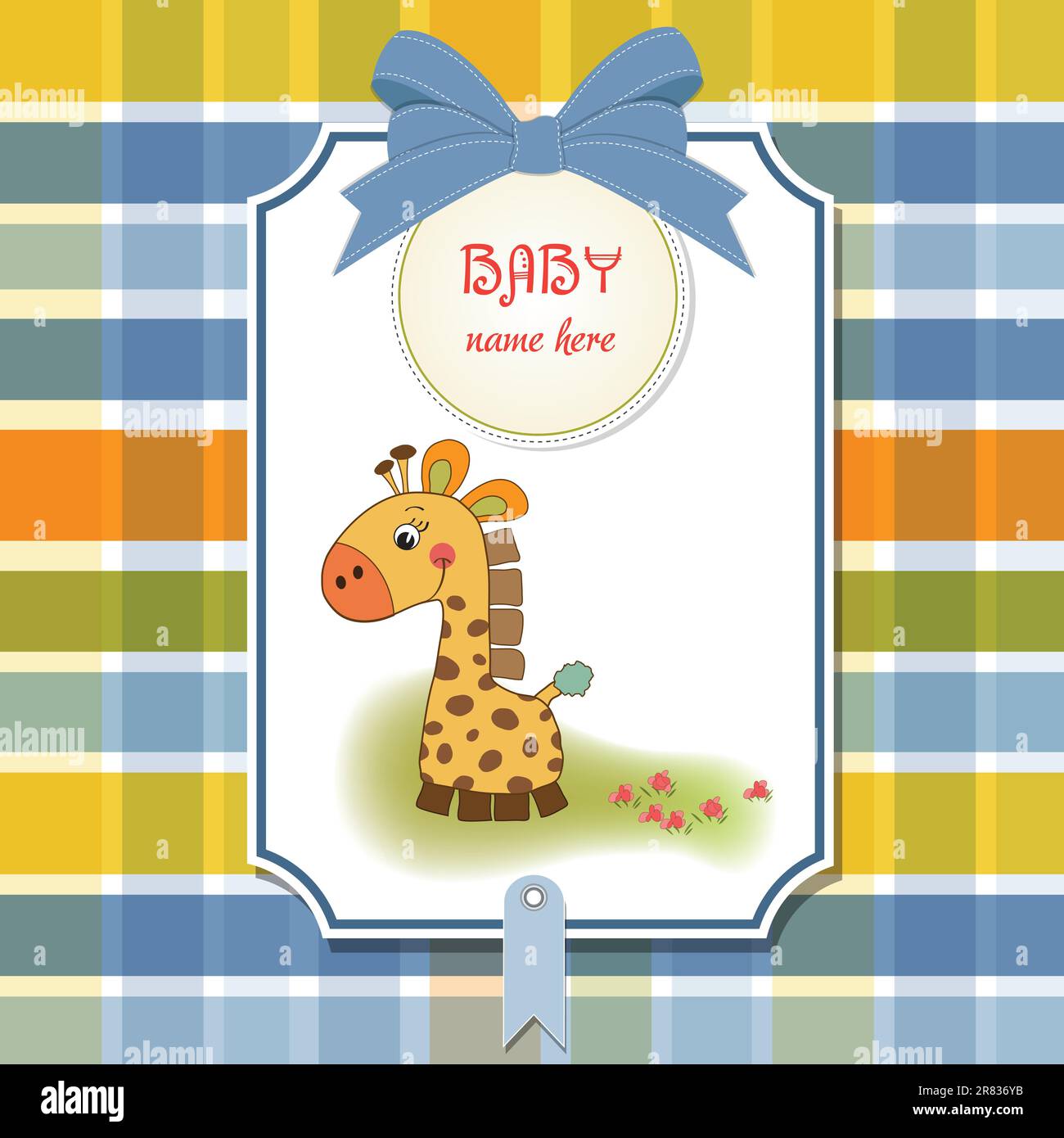 shower card with giraffe toy Stock Vector