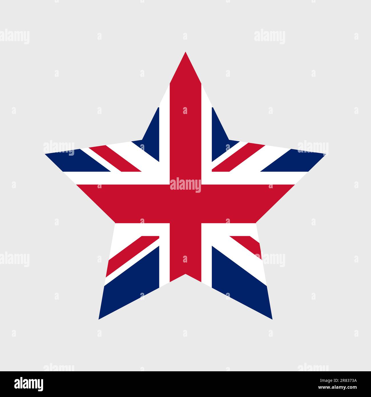 UK flag vector icons set in the shape of heart, star, circle and map. United Kingdom and Great Britain flag illustration in different geometrical shapes. British national symbol. Stock Vector