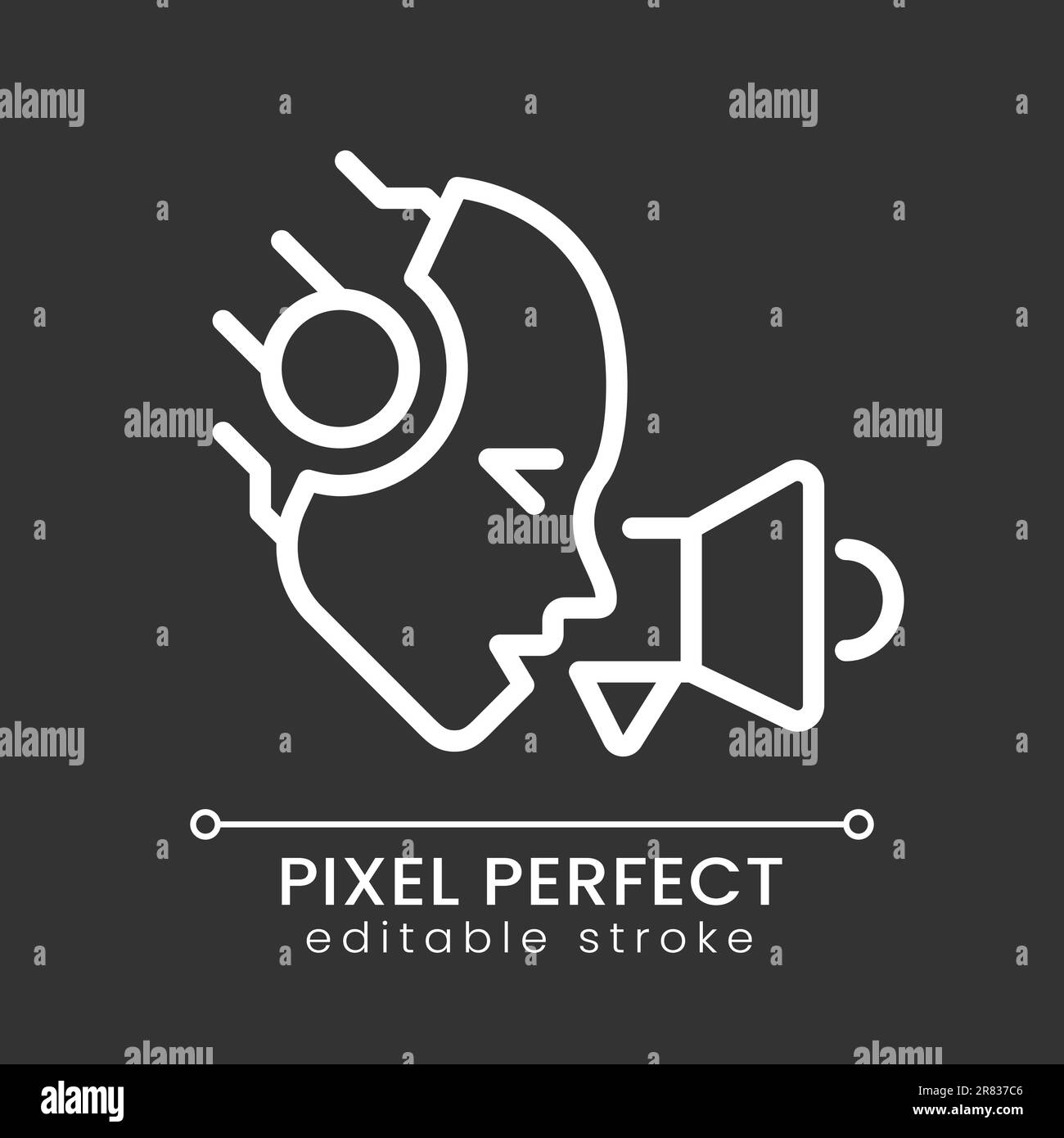 AI promotes pixel perfect white linear icon for dark theme Stock Vector ...