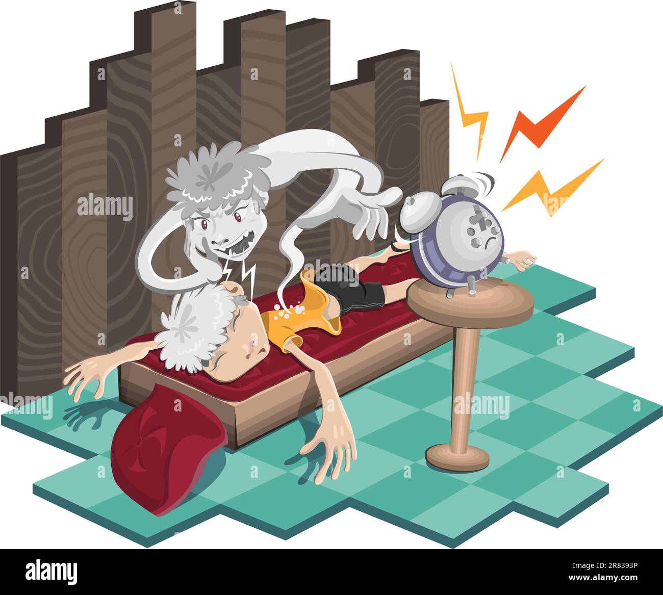 The moment of waking up Stock Vector