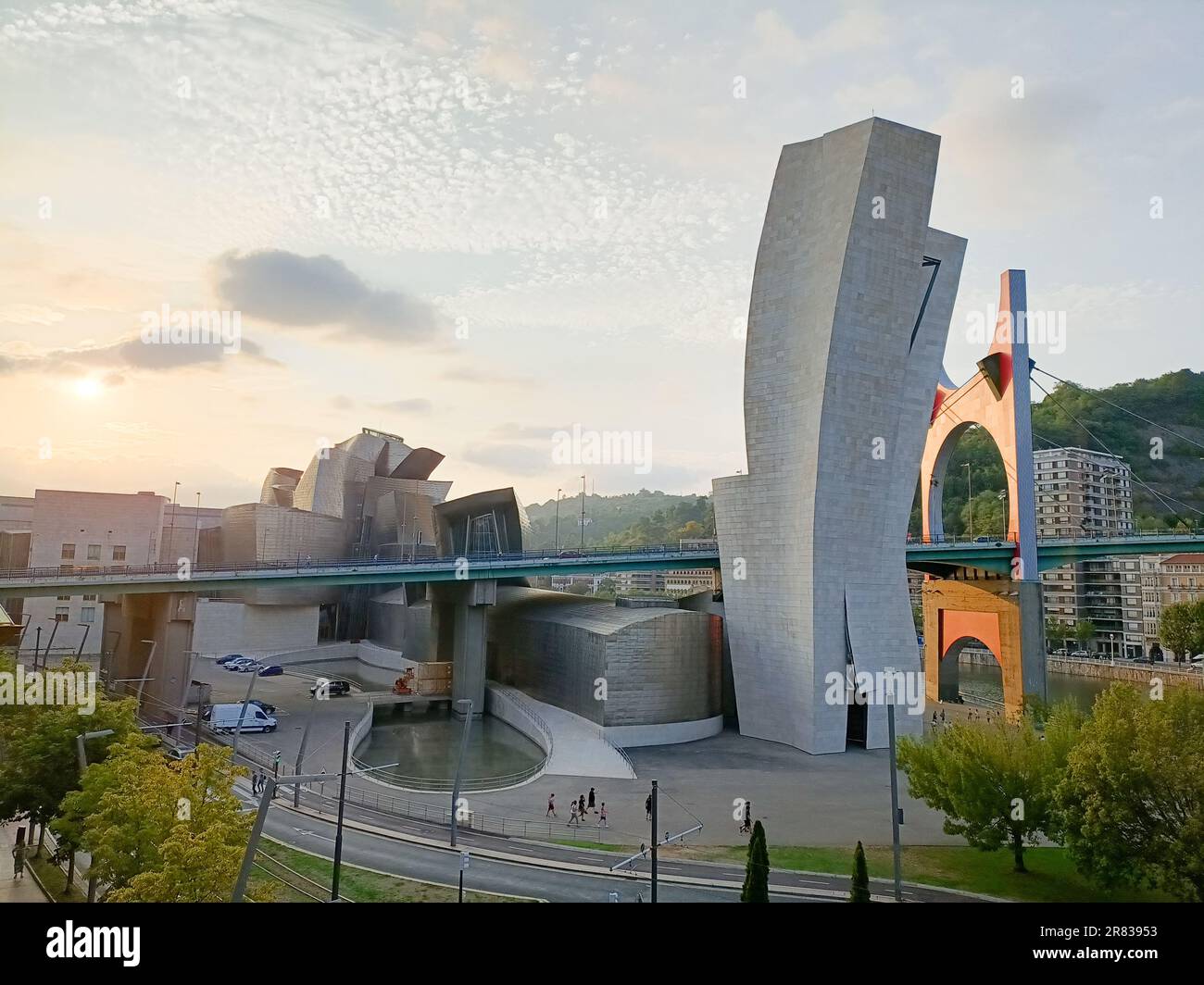 Bilbao modern buildings view, Spain. Guggenheim Museum Bilbao Stock ...