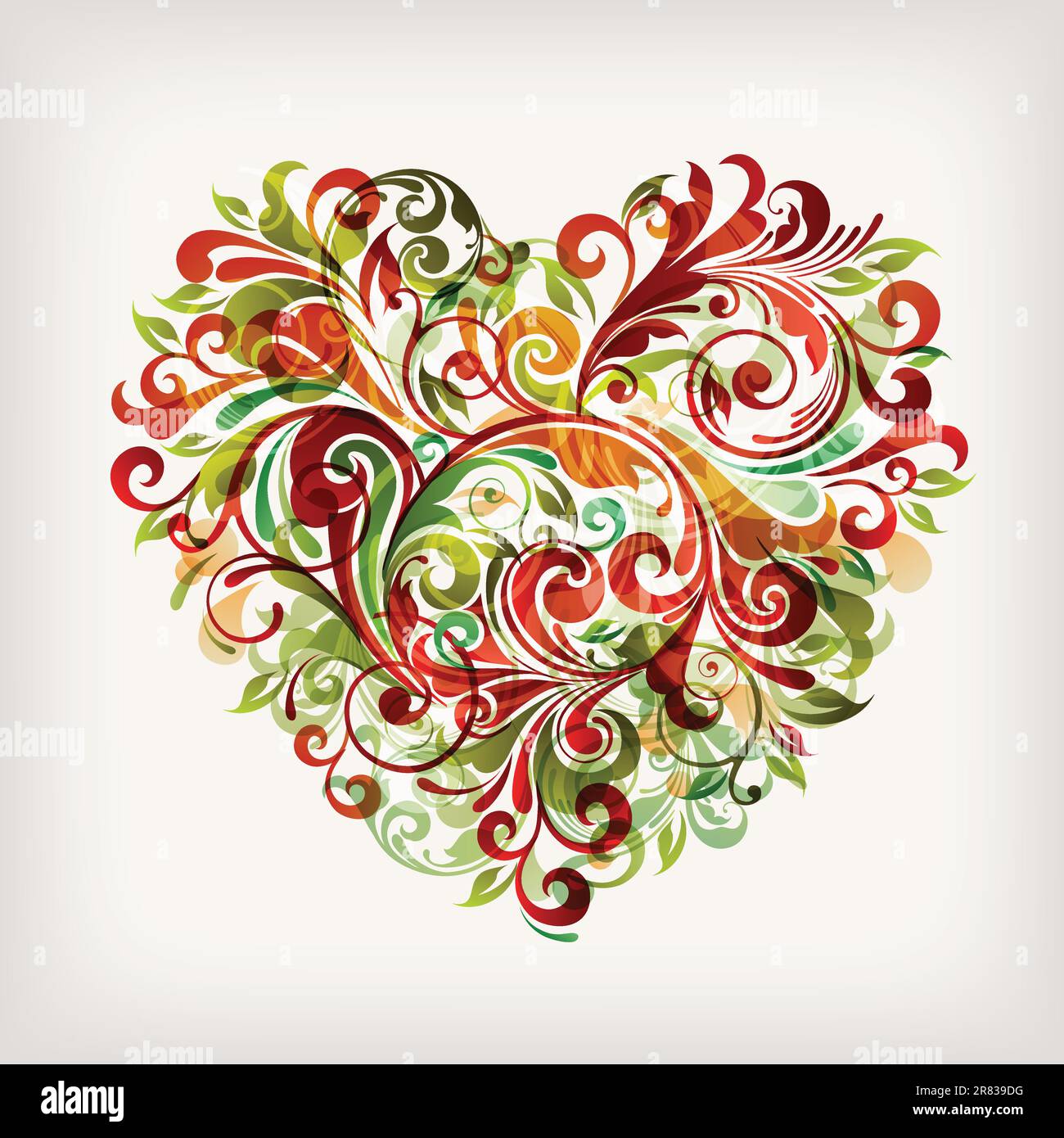 illustration drawing of abstract floral heart Stock Vector Image & Art ...