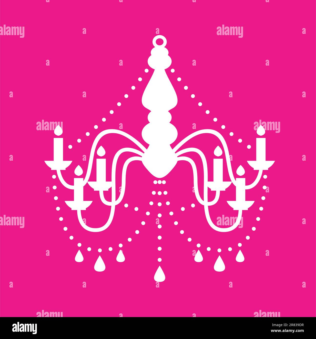 White chandelier silhouette. Vector Stock Vector