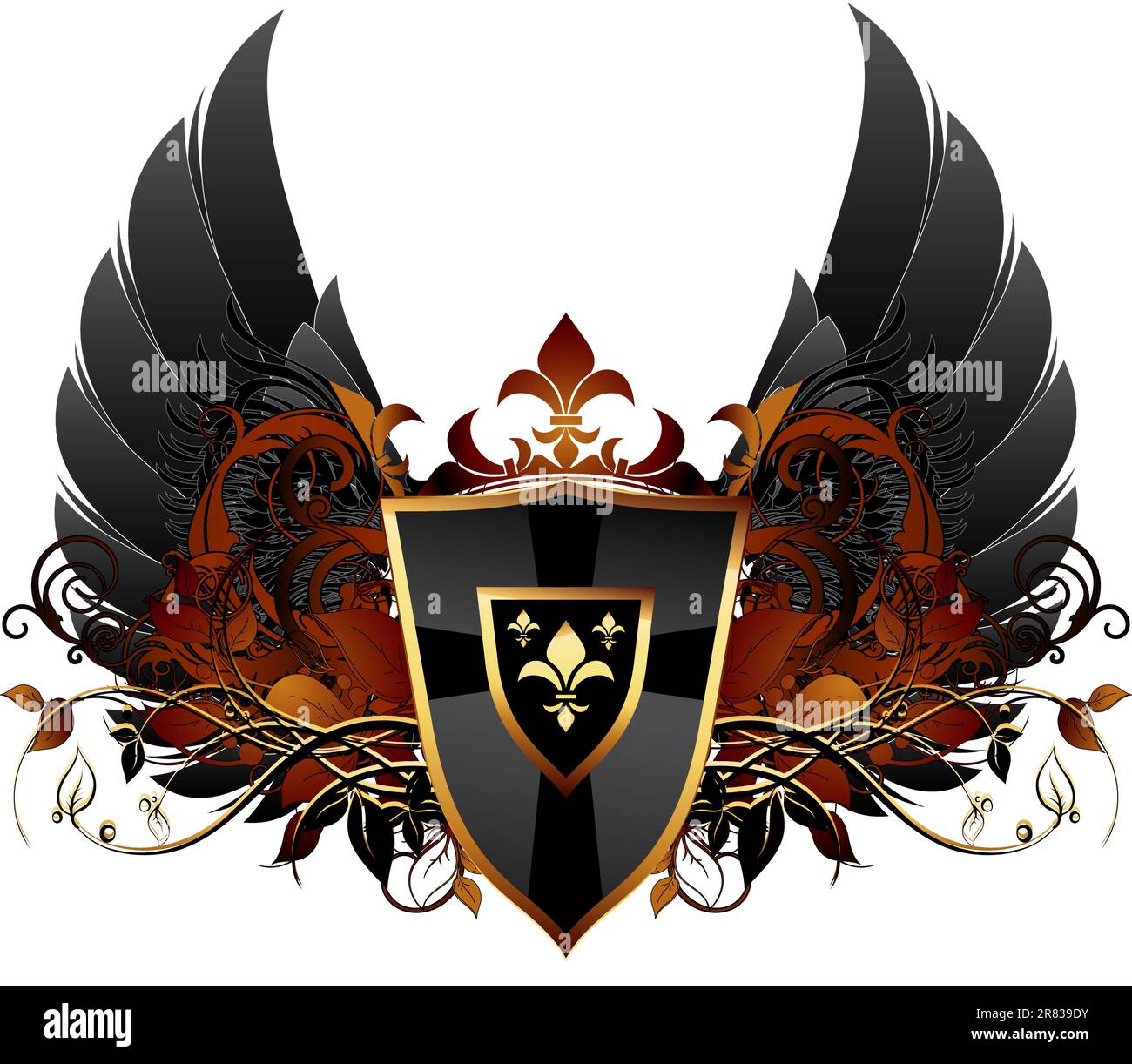 ornamental shield, this illustration may be useful as designer work Stock Vector