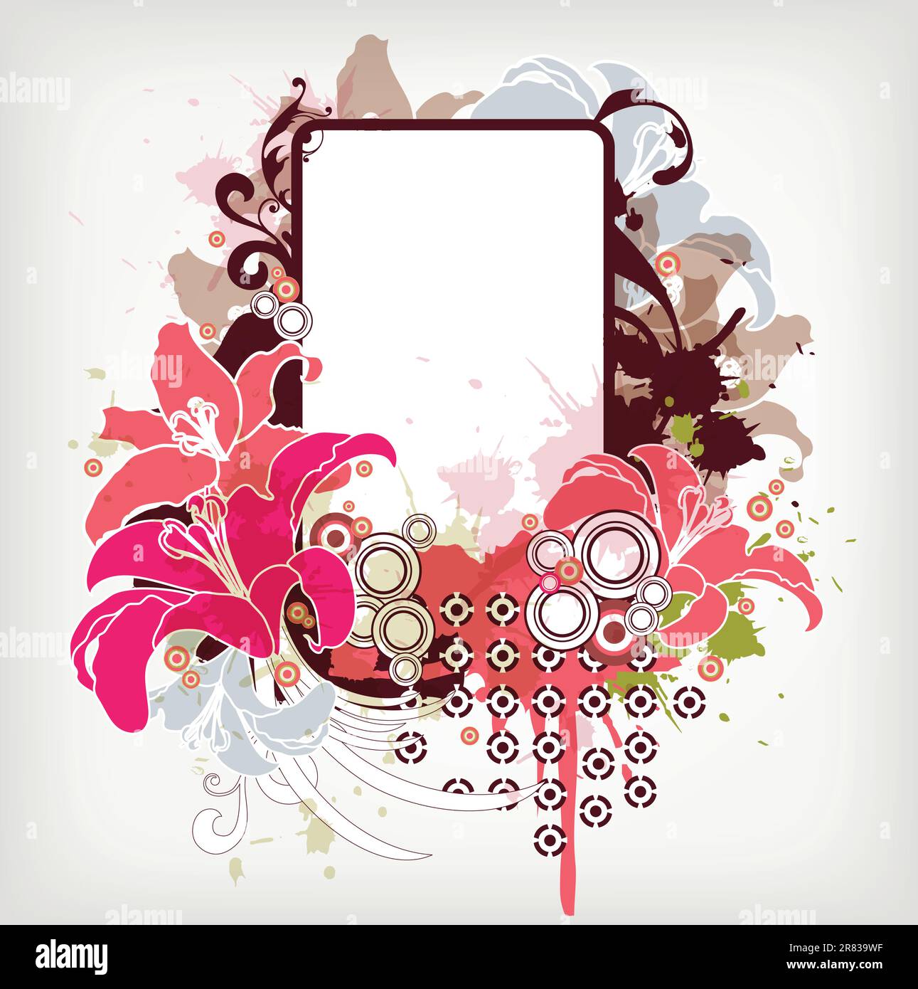 illustration drawing of floral background Stock Vector