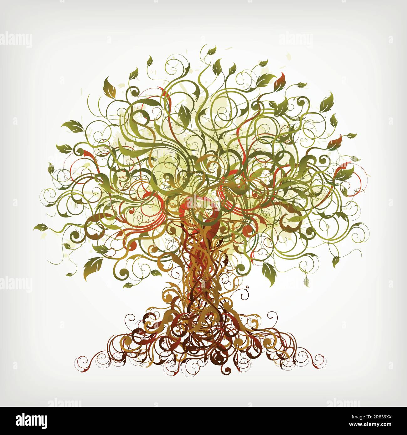 illustration drawing of abstract floral tree Stock Vector Image & Art ...