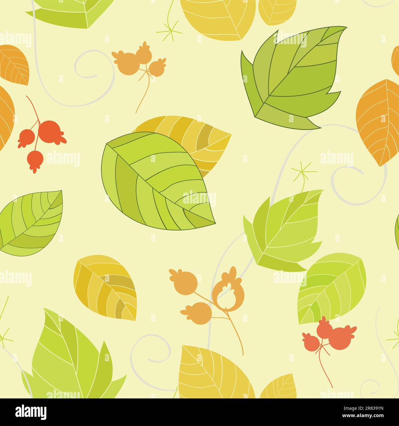 seamless background with a repeating floral elements Stock Vector