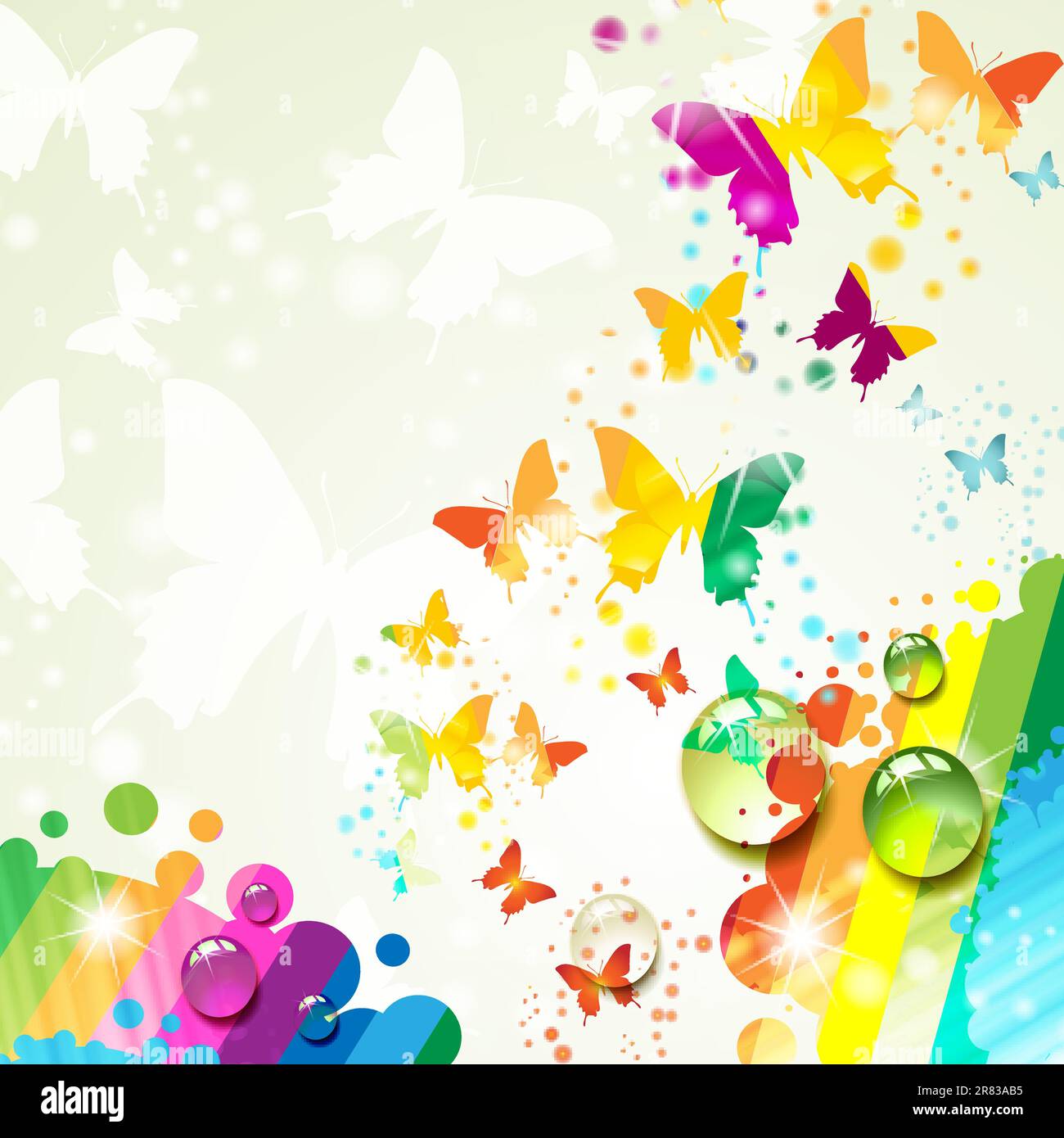 Colorful background with butterfly Stock Vector Image & Art - Alamy