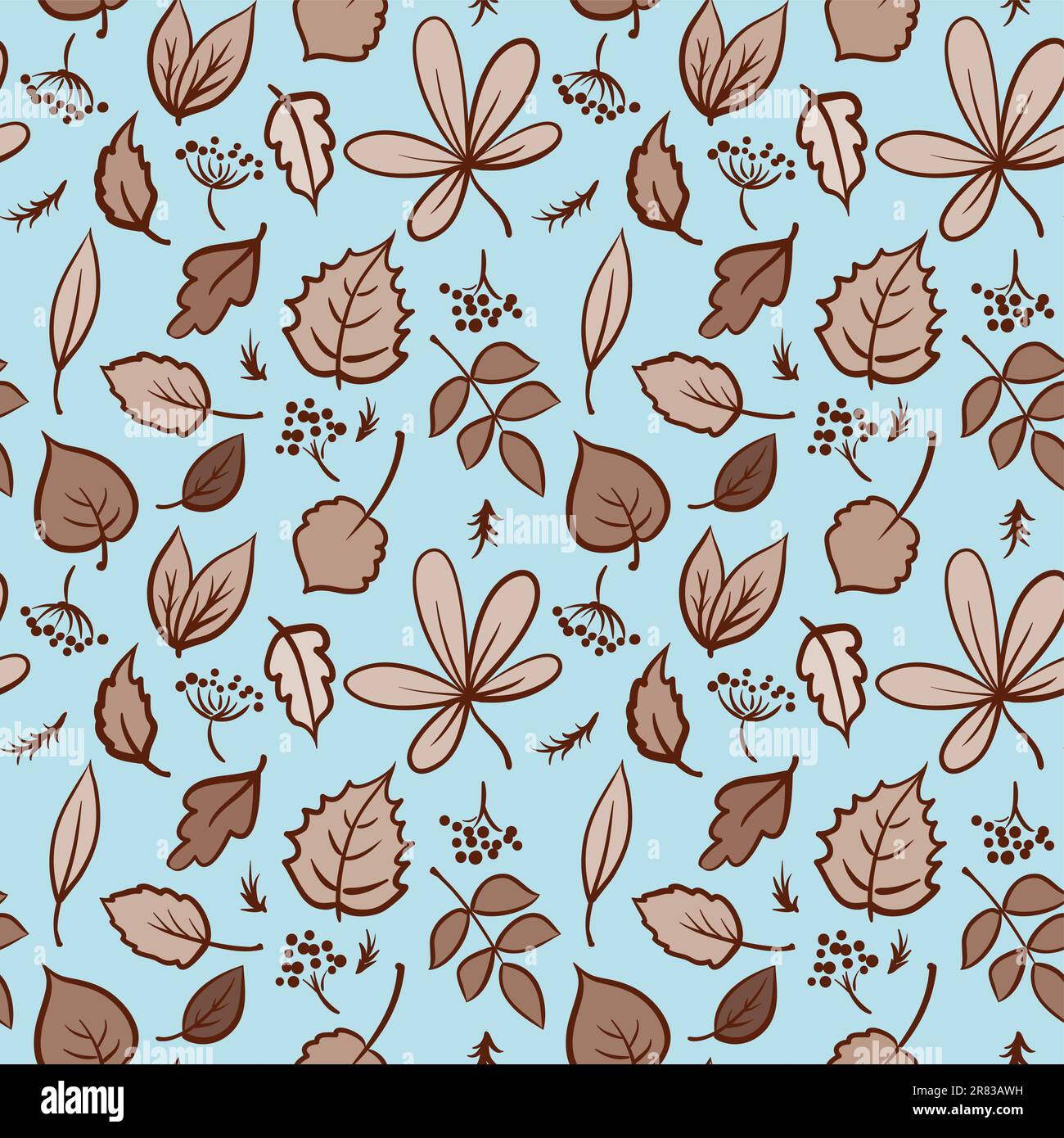 Seamless autumn leaves texture pattern. Vector background Stock Vector