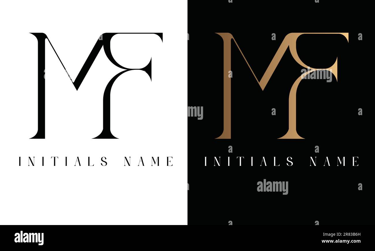 Luxury Initial MF or FM Monogram Text Letter Logo Design Stock Vector ...