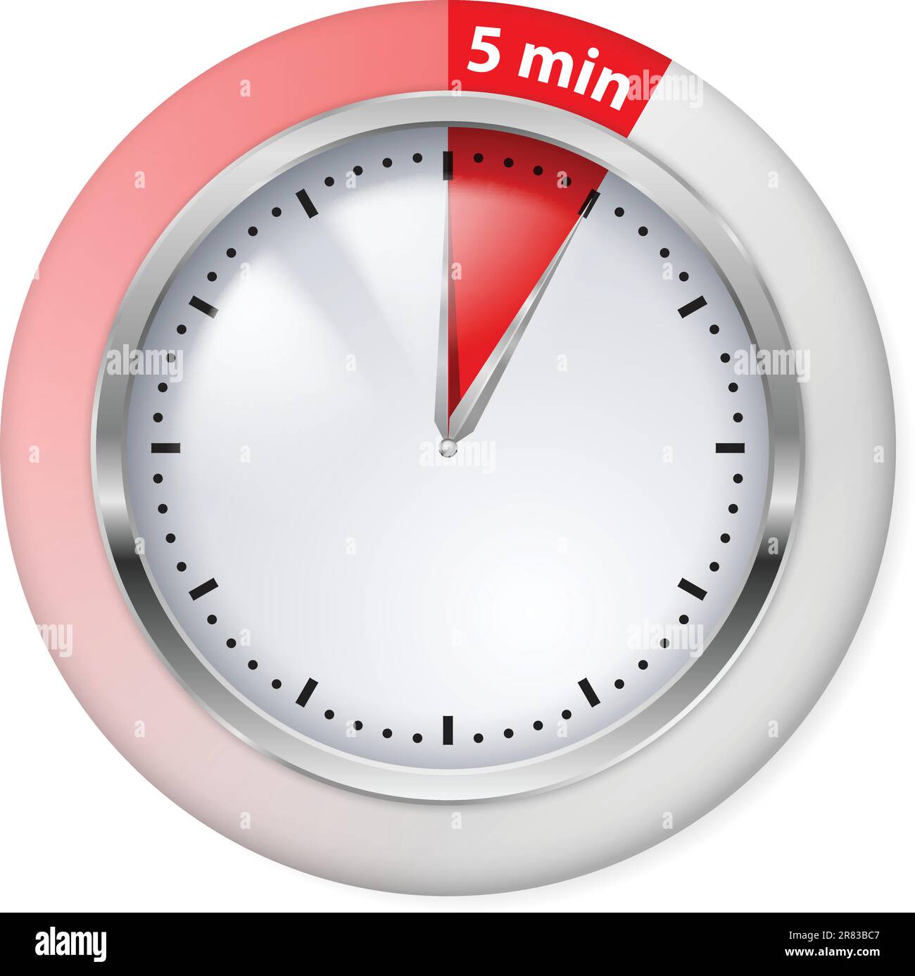 Red Timer Icon. Five Minutes. Illustration on white Stock Vector Image