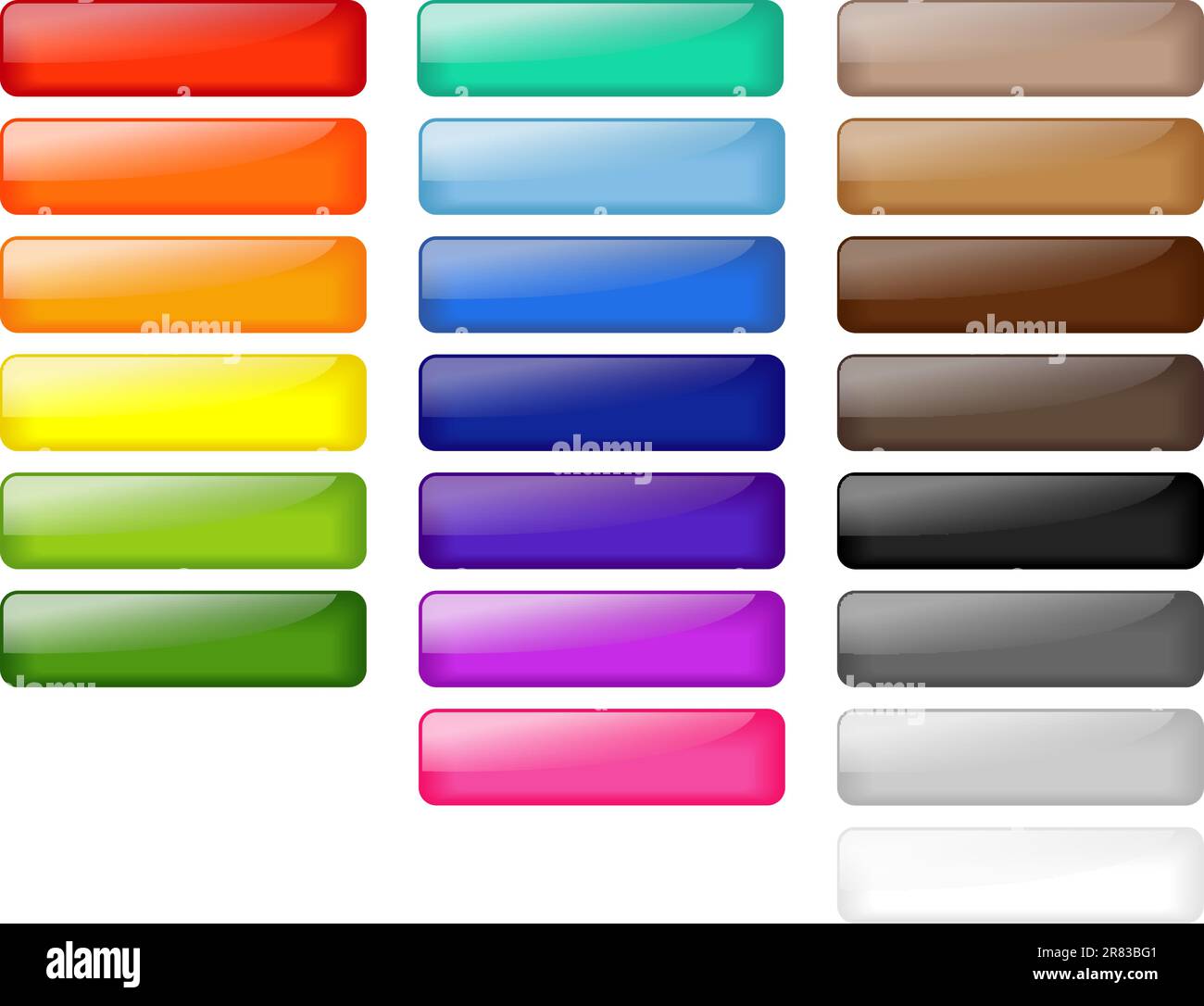 Set of colored web buttons Stock Vector